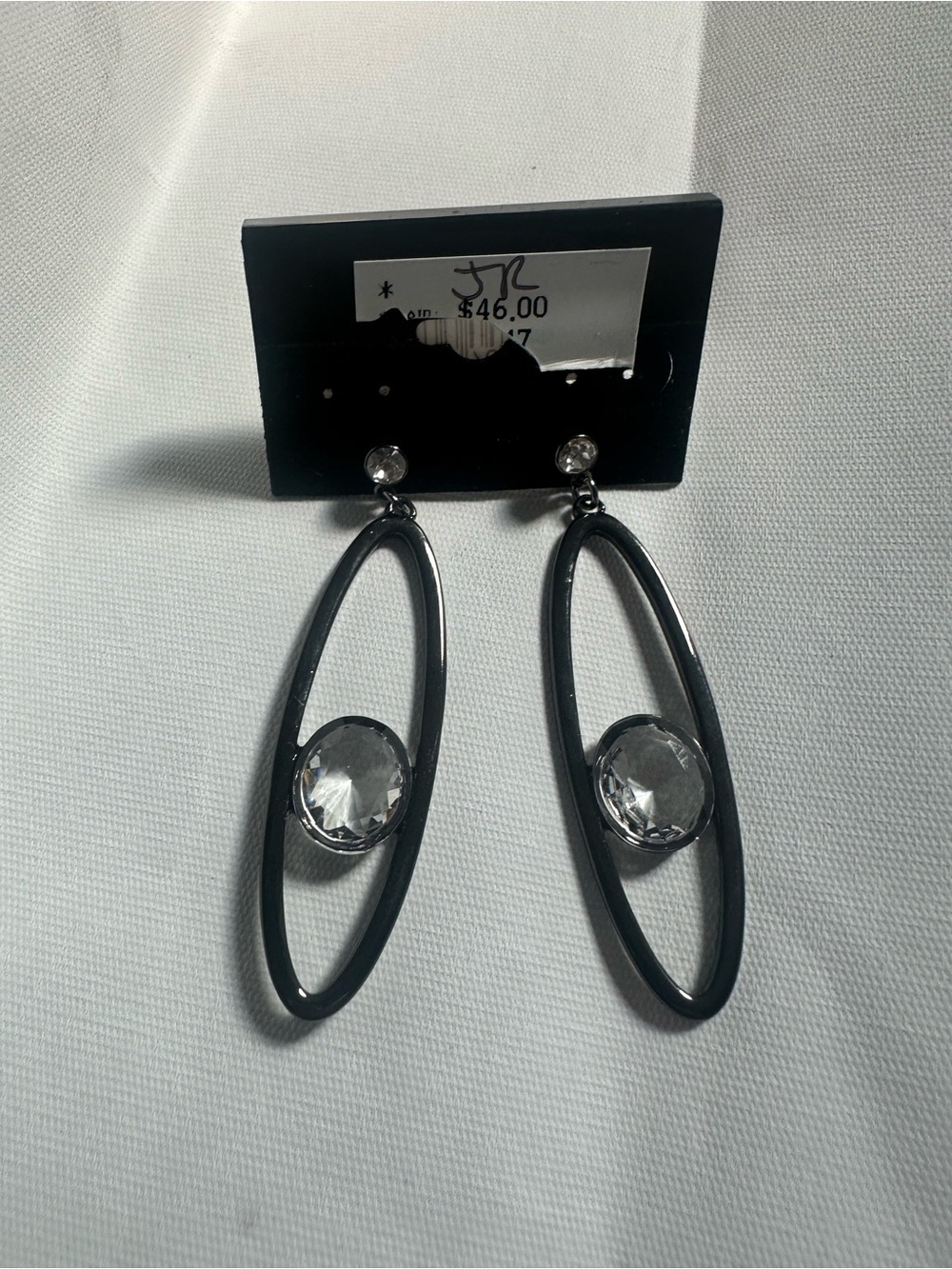 Joan Rivers floating stone earrings